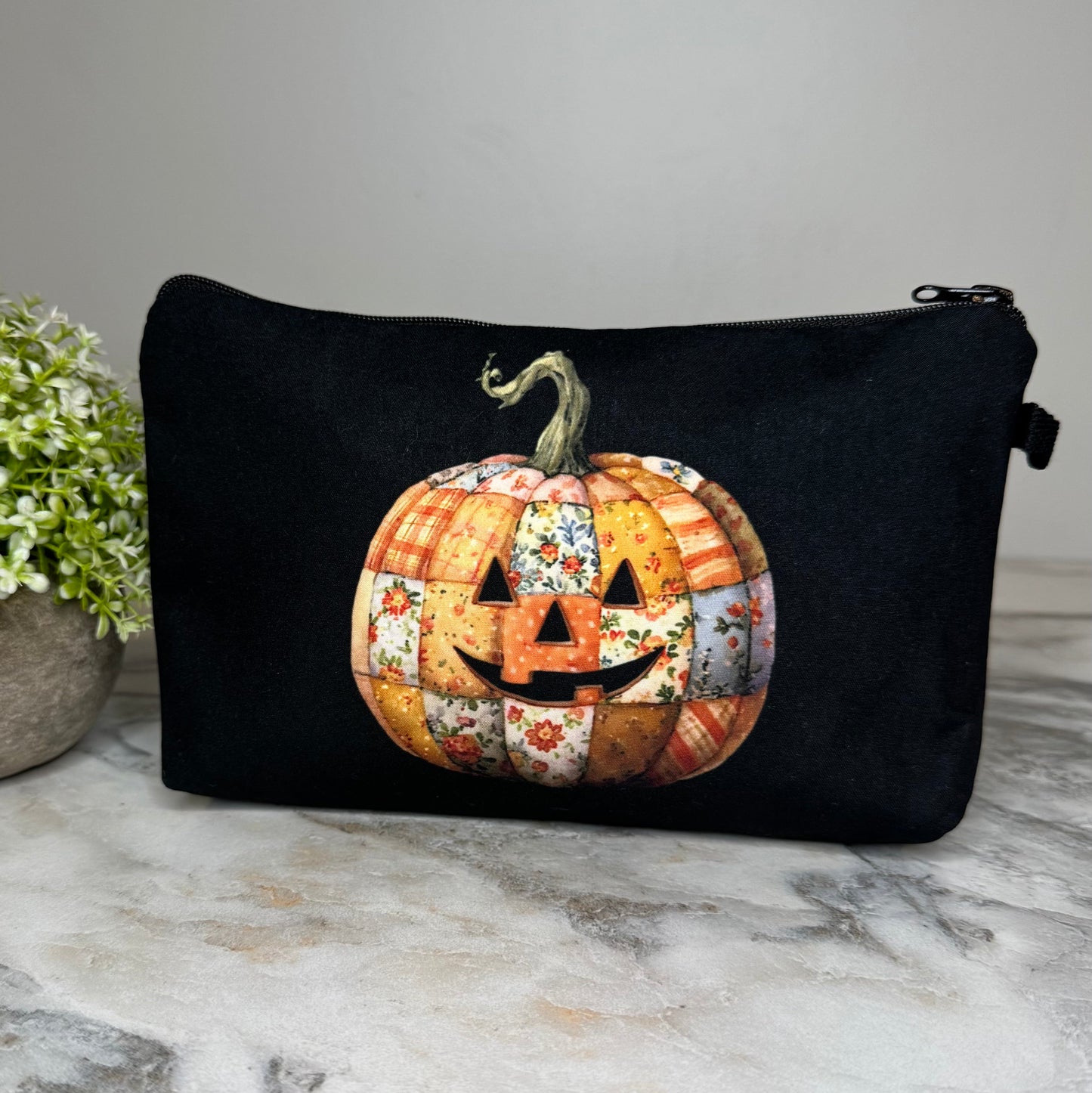 Pouch - Halloween Fall - Quilted Pumpkin