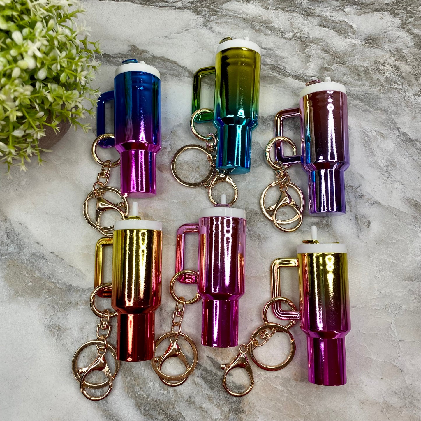 Keychain - Tumbler Lip Balm - Metallic Mix