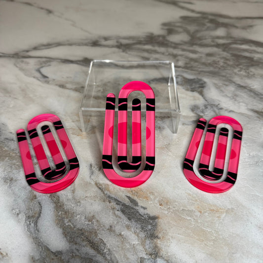 Jumbo Paperclip - Hot Pink Crayon