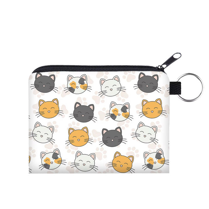 Mini Pouch - Cat Paw on White