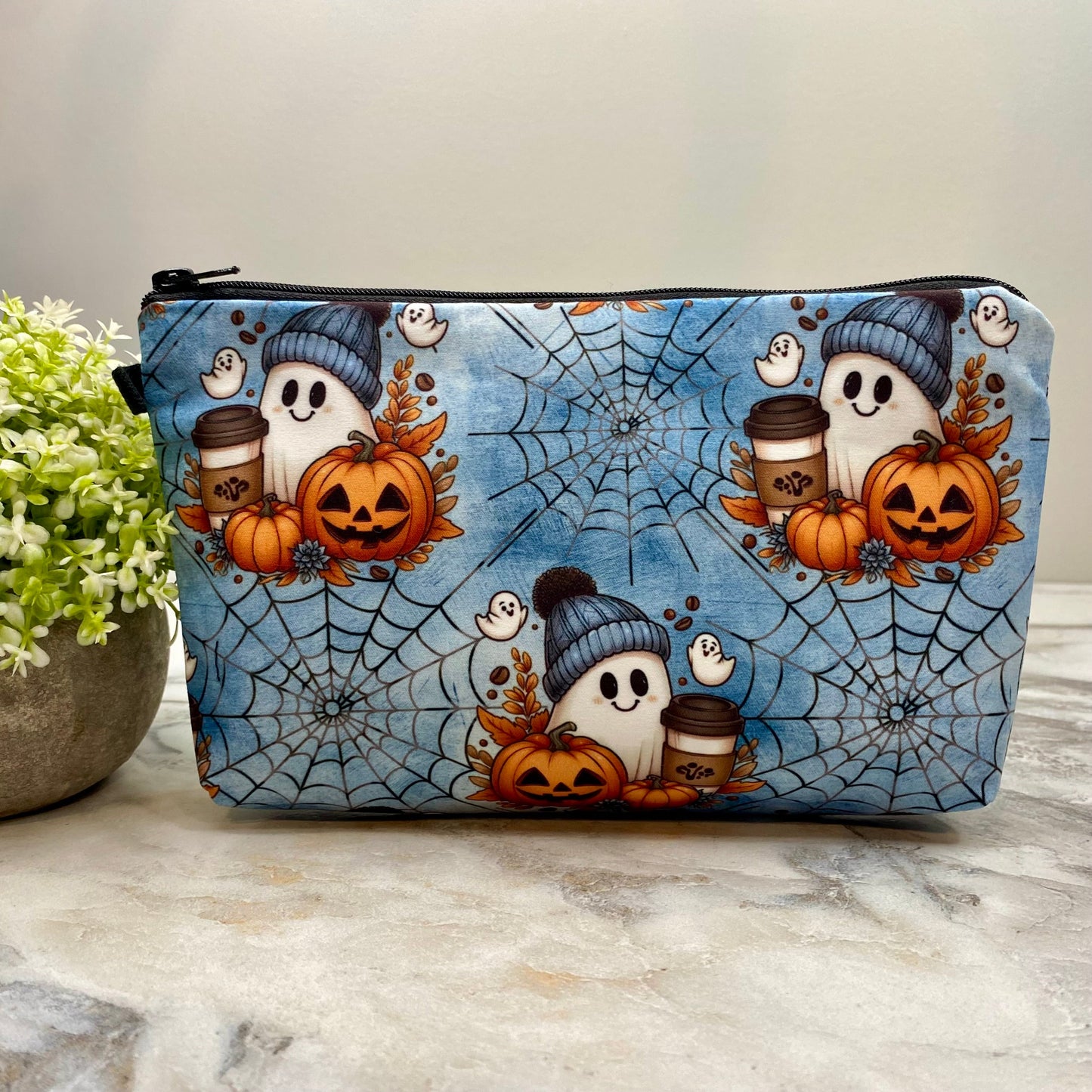 Pouch - Halloween Fall - Pumpkin Ghost Coffee