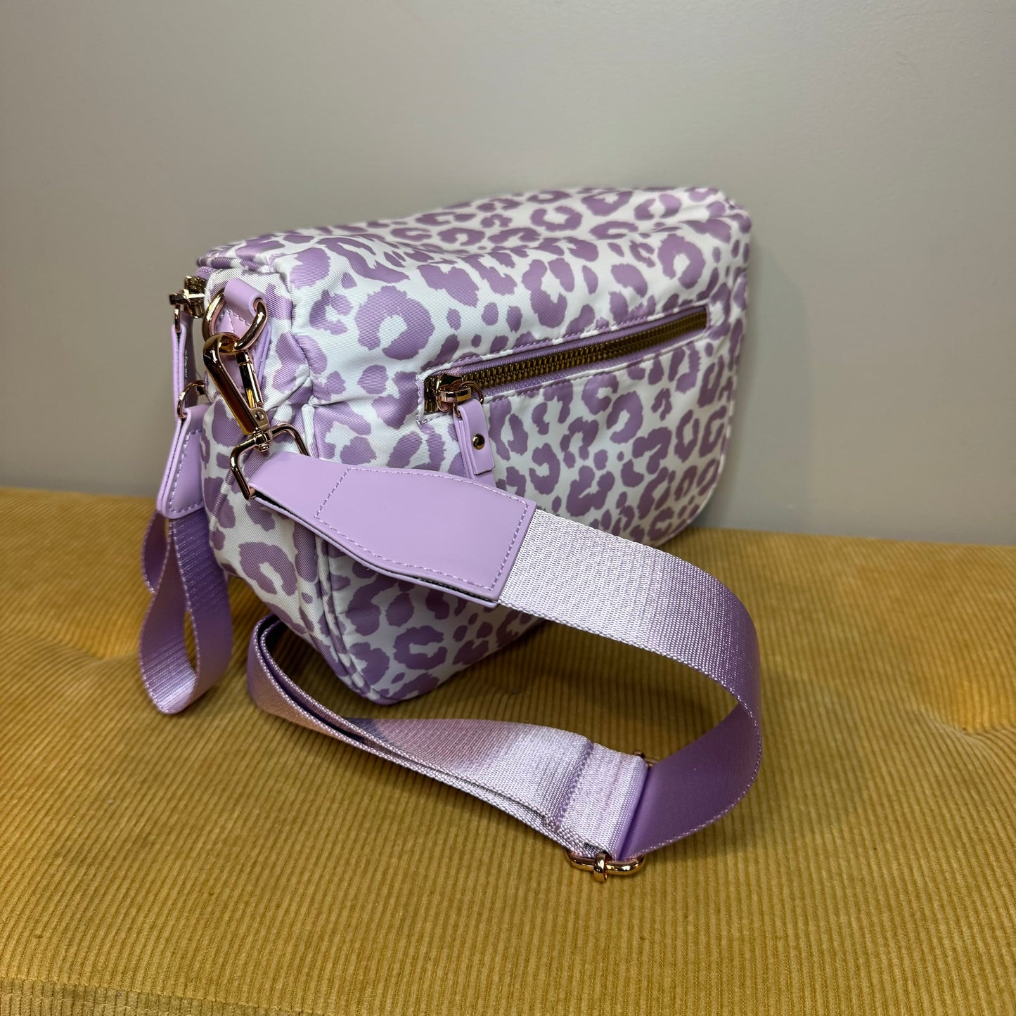 The Roni Nylon Crossbody - Animal Print Light Purple