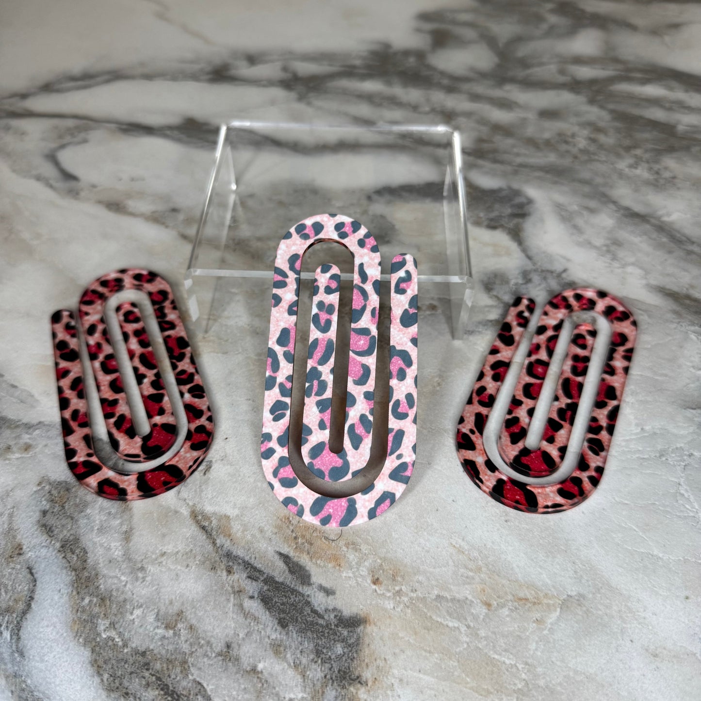 Jumbo Paperclip - Pink Animal Print
