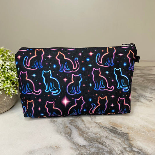 Pouch - Neon Cat Outline
