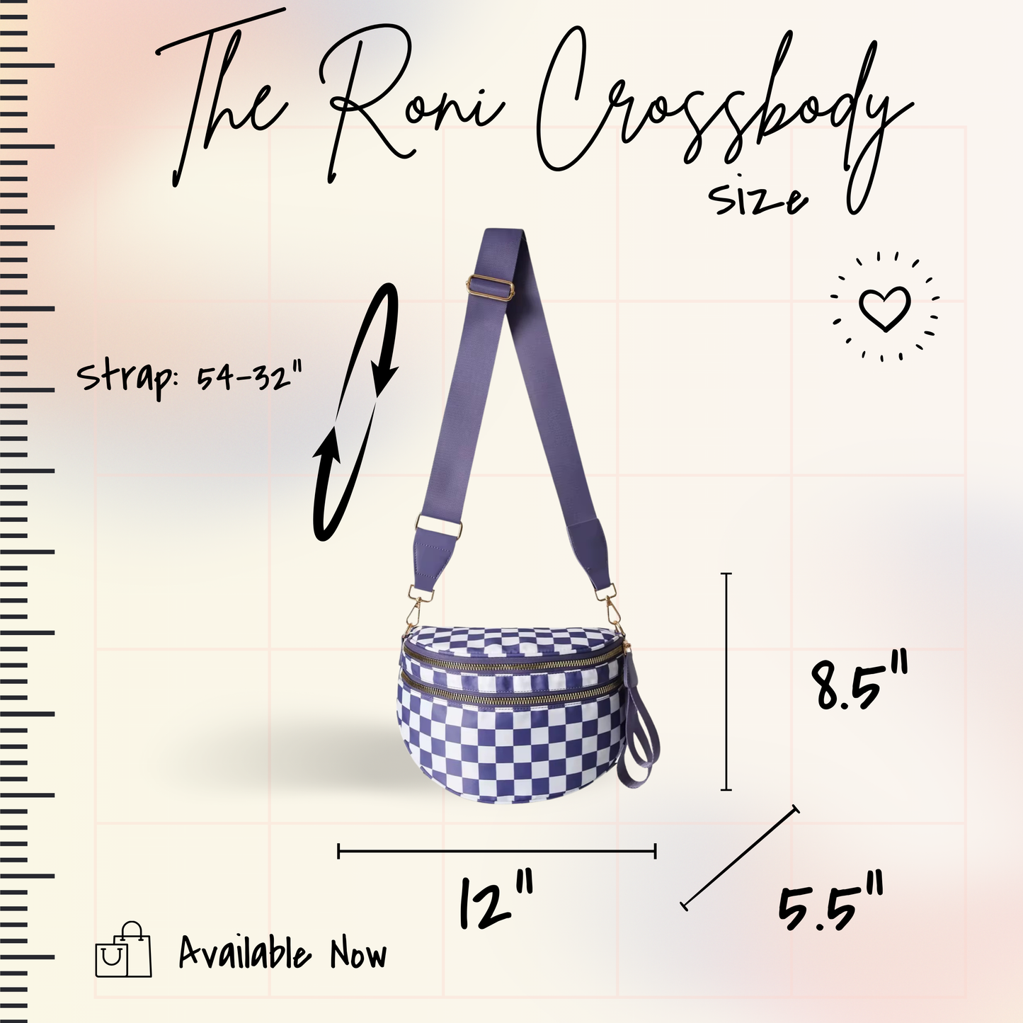 The Roni Nylon Crossbody - Checkered Black + Grey - PREORDER
