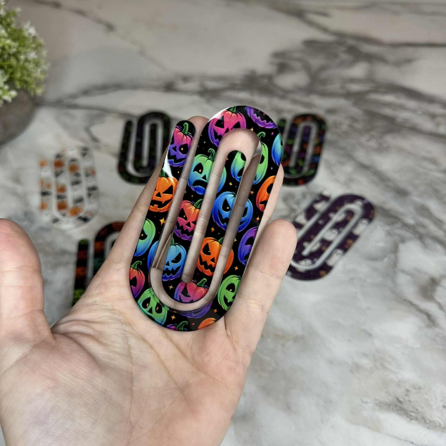 Jumbo Paperclip -  Rainbow Pumpkin Halloween 1