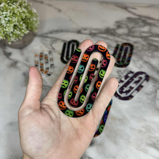 Jumbo Paperclip -  Rainbow Pumpkin Halloween 2
